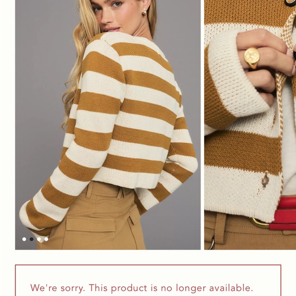 bishop + young Mustard and Cream Striped Cardigan - Picture 2 of 4